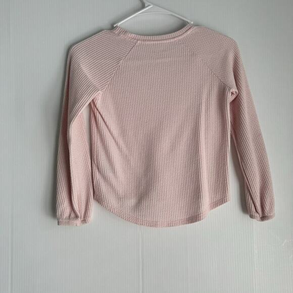 Cat And Jack Waffle Textured Long Sleeve Pink Shirt - Picture 3 of 4